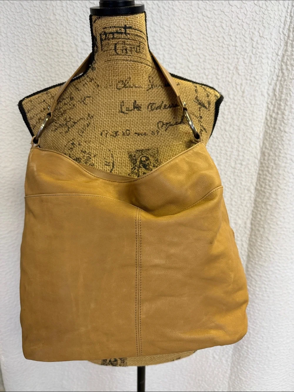 Kenneth Cole Reaction Tan Leather Hobo Bag Vintage Y2K